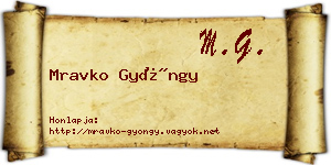 Mravko Gyöngy névjegykártya